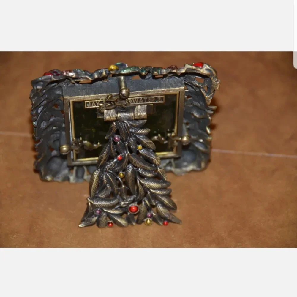 RARE EXQUISITE JAY STRONGWATER CHRISTMAS ORNAMENTS HOLIDAY GOLD CRYSTAL FRAME